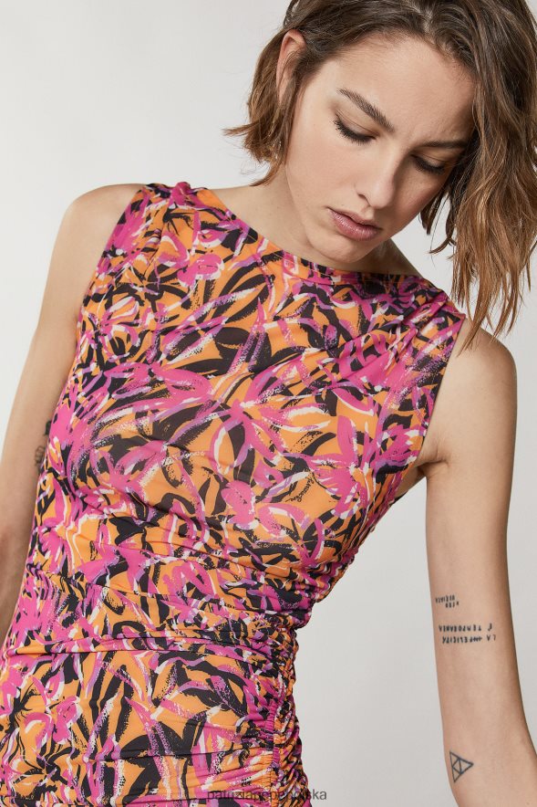 strój Patrizia Pepe streszczenie soczysta pomarańcza kobiety mini sukienka plażowa 866488237