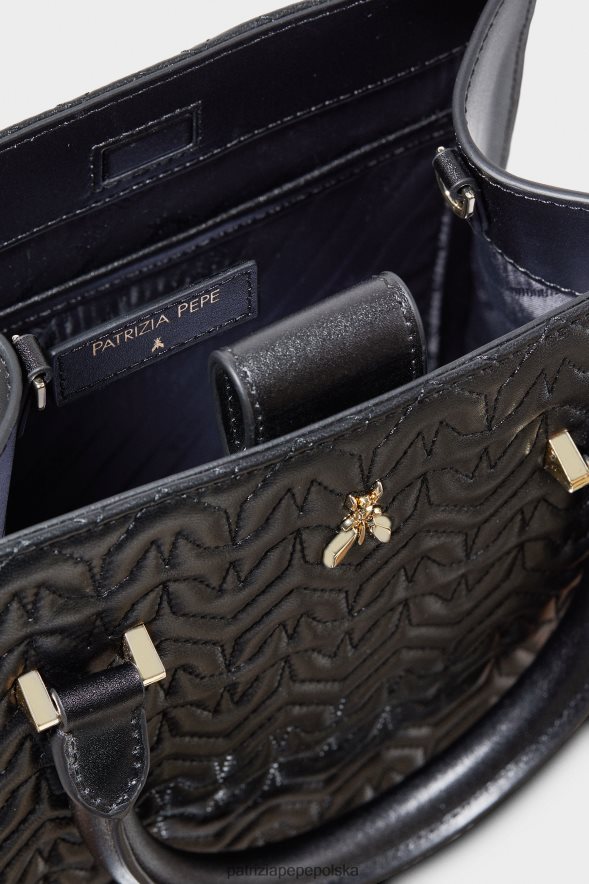 torby| Patrizia Pepe Nero kobiety Skórzana torebka 866488754