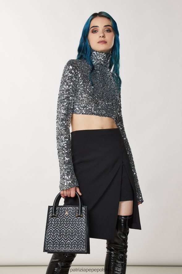 torby| Patrizia Pepe Nero kobiety Skórzana torebka 866488754
