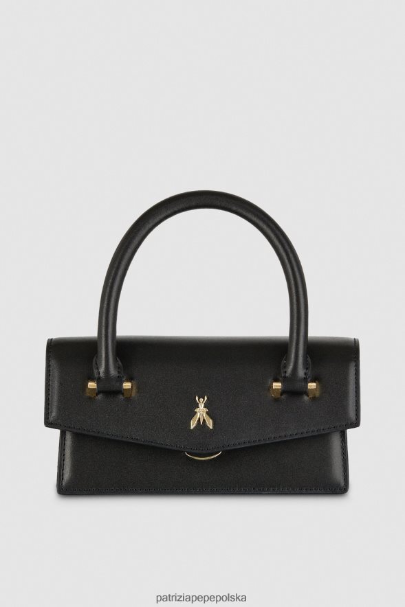torby| Patrizia Pepe Nero kobiety skórzana mucha, bamby 866488745