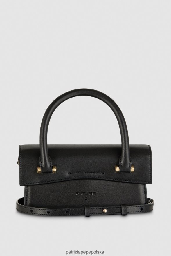 torby| Patrizia Pepe Nero kobiety skórzana mucha, bamby 866488745