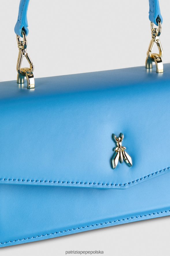 torby| Patrizia Pepe lazur kobiety latająca skóra bamby 866488720
