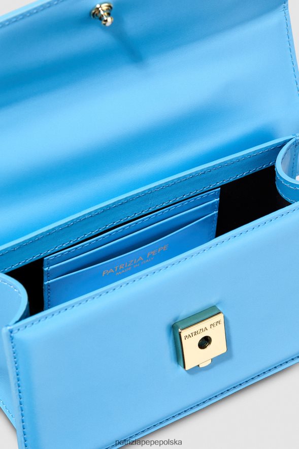 torby| Patrizia Pepe lazur kobiety latająca skóra bamby 866488720