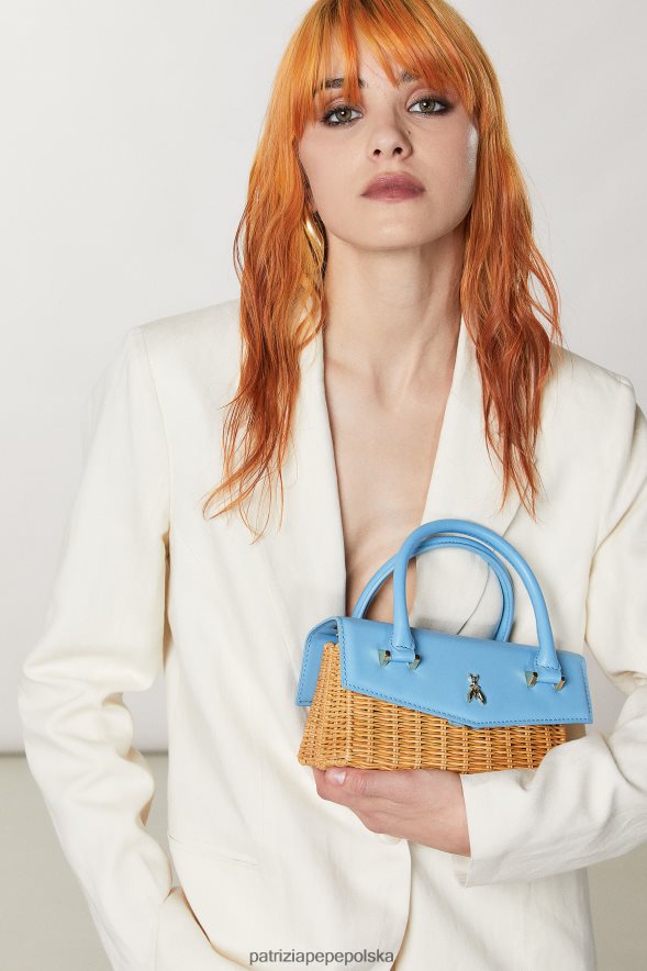torby| Patrizia Pepe lazurowy/naturalny kobiety lataj Bamby Capri 866488724