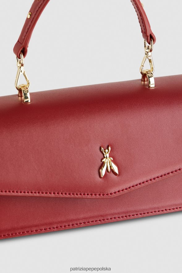 torby| Patrizia Pepe marsjańska czerwień kobiety latająca skóra bamby 866488728