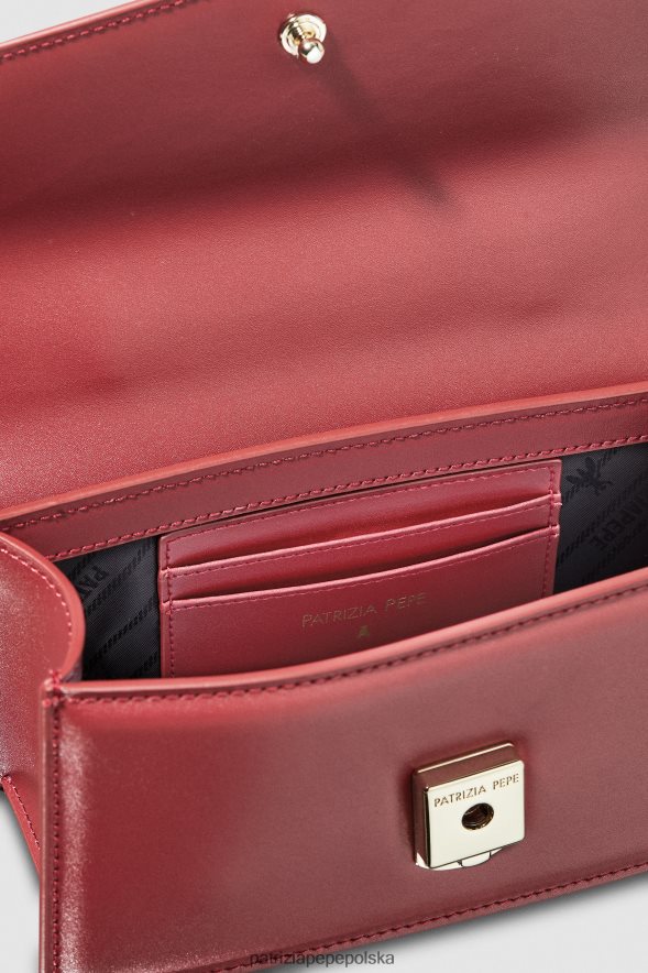 torby| Patrizia Pepe marsjańska czerwień kobiety latająca skóra bamby 866488728