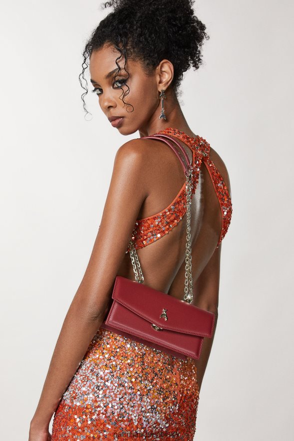 torby| Patrizia Pepe marsjańska czerwień kobiety latająca skóra bamby 866488728