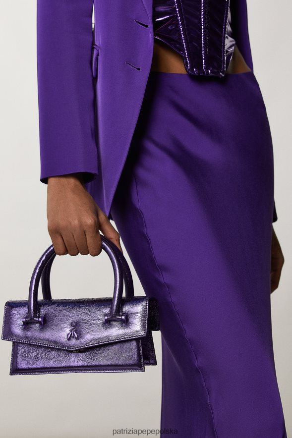 torby| Patrizia Pepe metaliczny fiolet kobiety latający, bamby metal 866488743