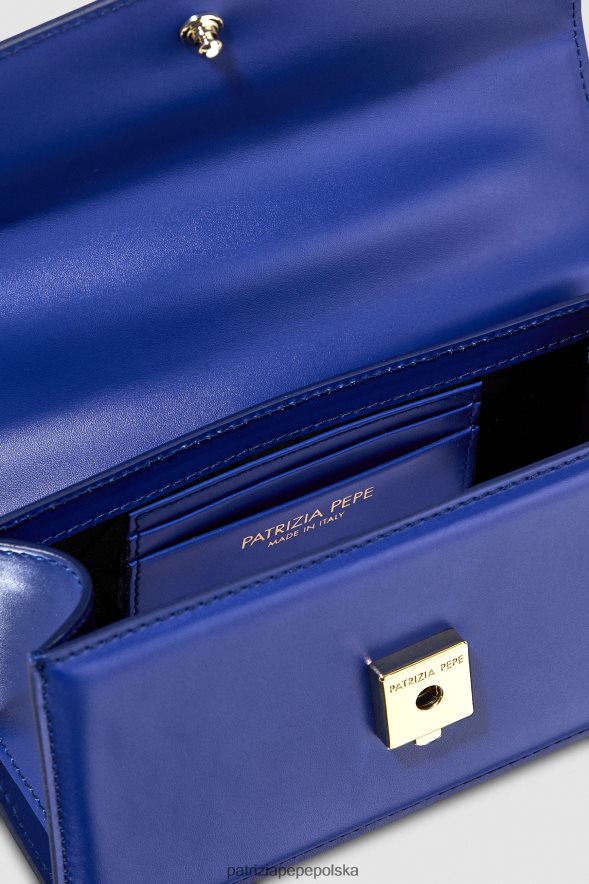 torby| Patrizia Pepe migać na niebiesko kobiety latająca skóra bamby 866488722
