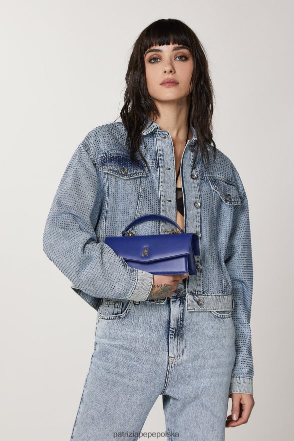 torby| Patrizia Pepe migać na niebiesko kobiety latająca skóra bamby 866488722