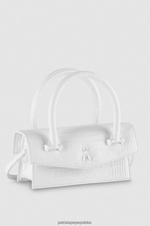 torby| Patrizia Pepe monochromatyczna biel kobiety lataj Bamby Croco 866488750