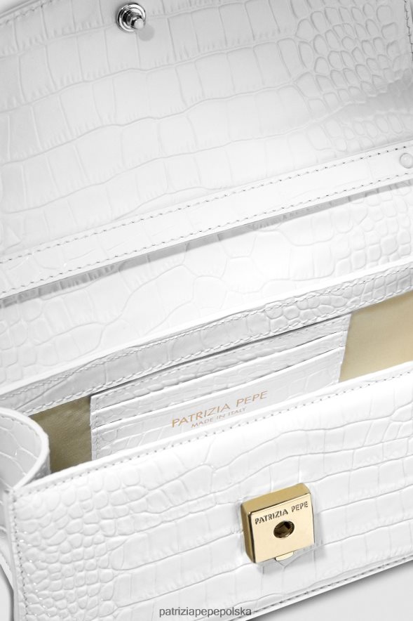 torby| Patrizia Pepe monochromatyczna biel kobiety lataj Bamby Croco 866488750