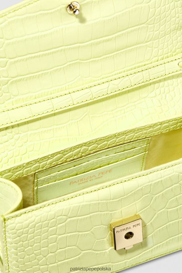 torby| Patrizia Pepe monochromatyczna limonka kobiety lataj Bamby Croco 866488751