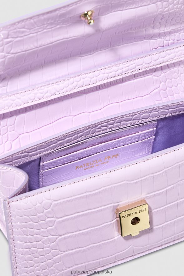 torby| Patrizia Pepe monochromatyczny liliowy kobiety lataj Bamby Croco 866488749