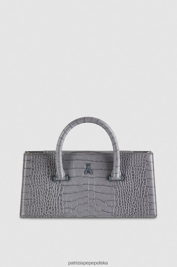 torby| Patrizia Pepe monochromatyczny szary kobiety mucha z motywem krokodyla, bamby 866488763
