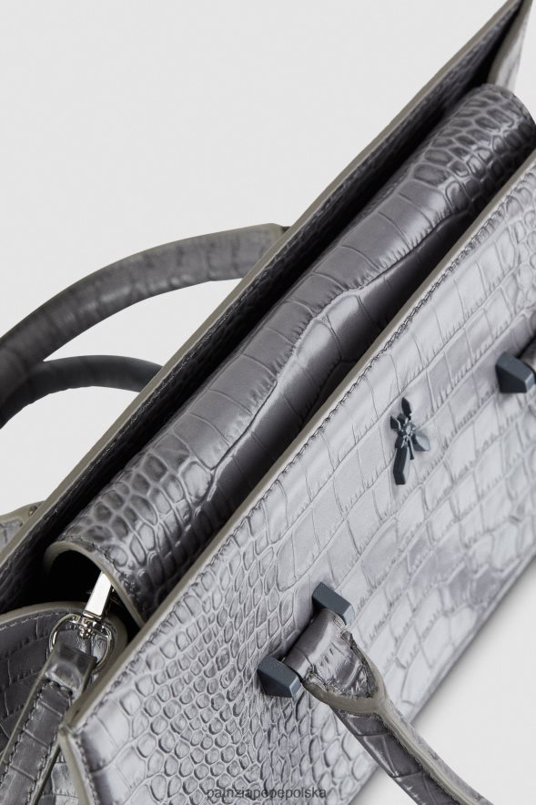 torby| Patrizia Pepe monochromatyczny szary kobiety mucha z motywem krokodyla, bamby 866488763