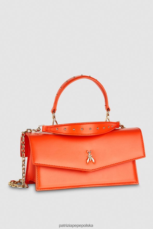 torby| Patrizia Pepe nowa pomarańcza kobiety latająca skóra bamby 866488741