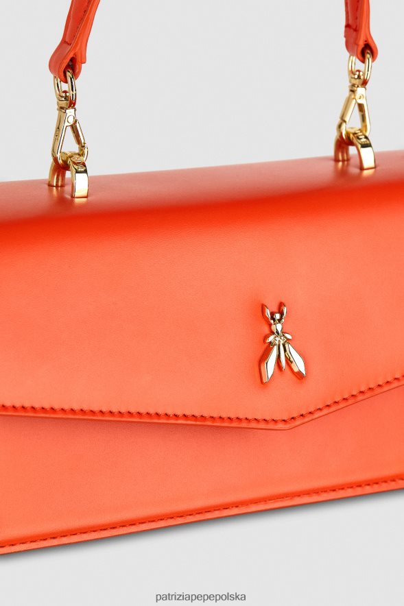 torby| Patrizia Pepe nowa pomarańcza kobiety latająca skóra bamby 866488741