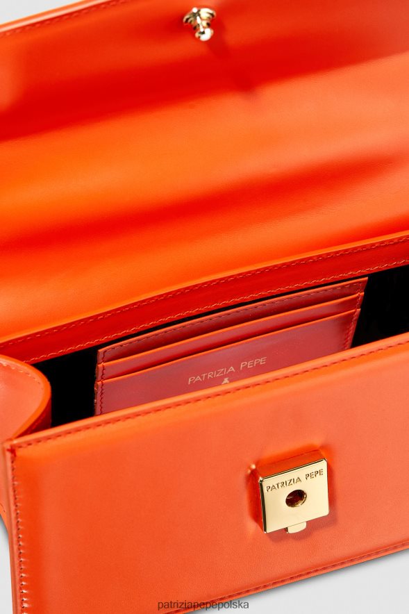 torby| Patrizia Pepe nowa pomarańcza kobiety latająca skóra bamby 866488741