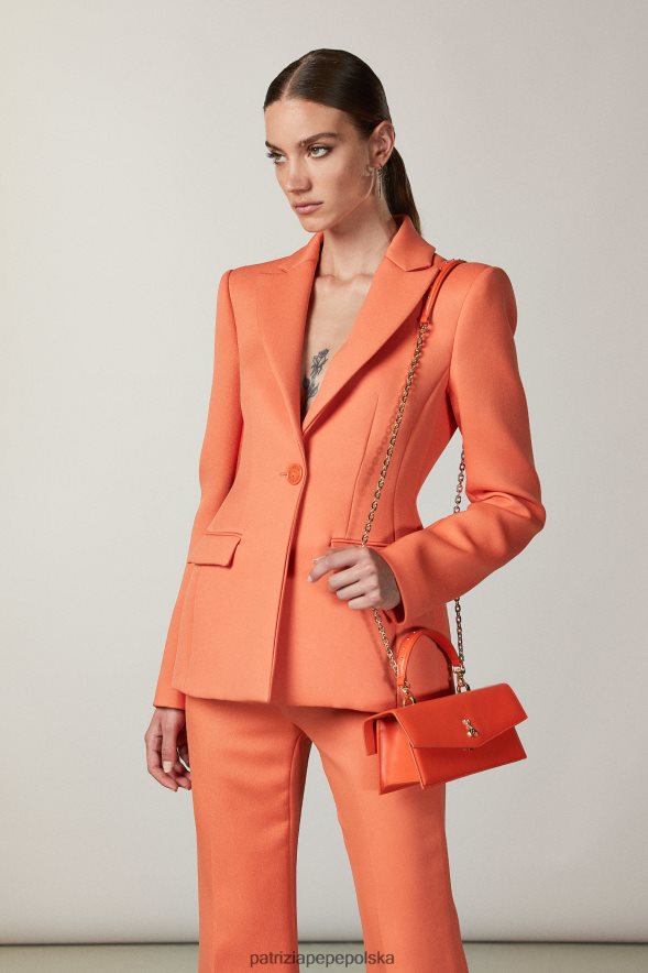 torby| Patrizia Pepe nowa pomarańcza kobiety latająca skóra bamby 866488741