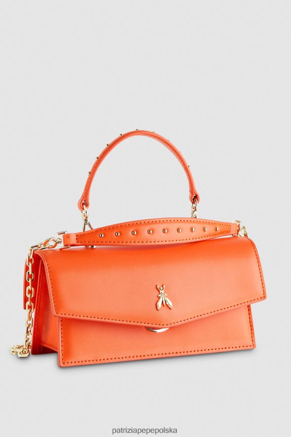 torby| Patrizia Pepe słoneczna pomarańcza kobiety latająca skóra bamby 866488734