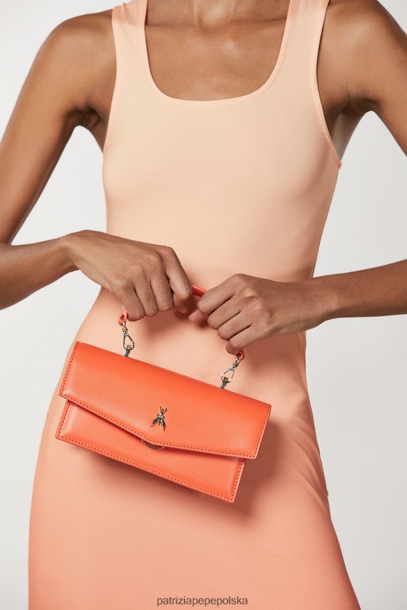torby| Patrizia Pepe słoneczna pomarańcza kobiety latająca skóra bamby 866488734