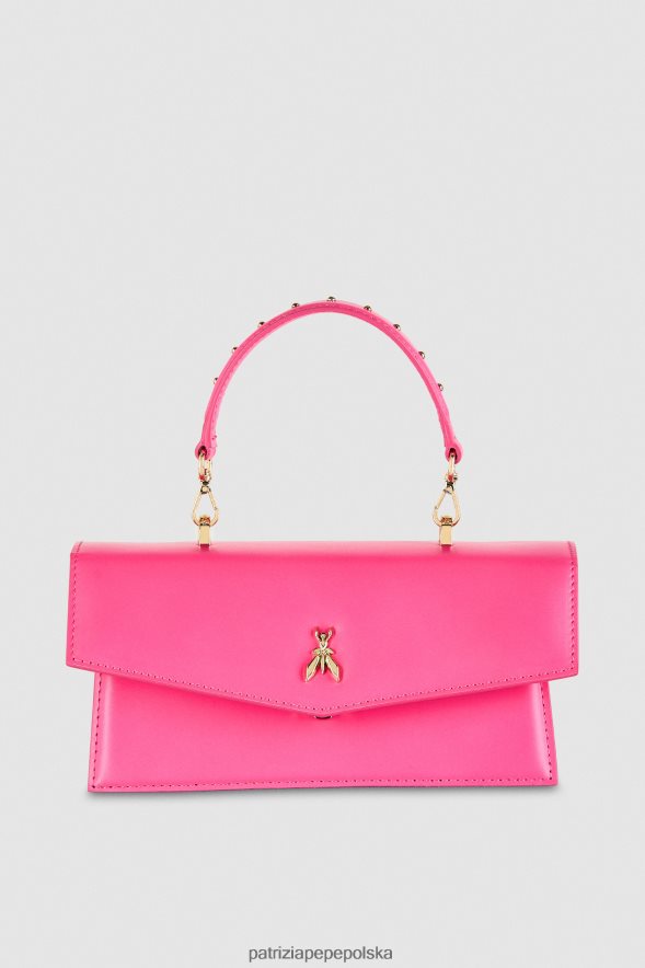 torby| Patrizia Pepe świeża fuksja kobiety latająca skóra bamby 866488733