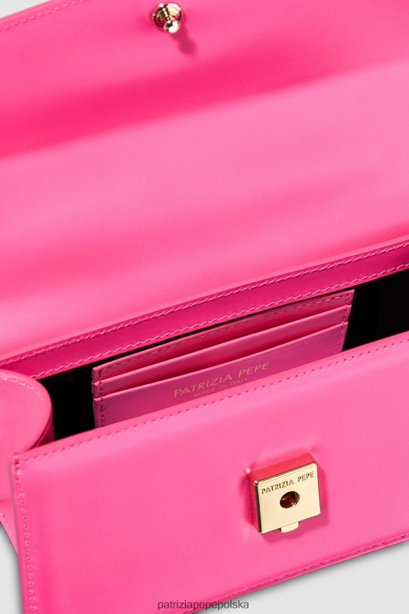 torby| Patrizia Pepe świeża fuksja kobiety latająca skóra bamby 866488733