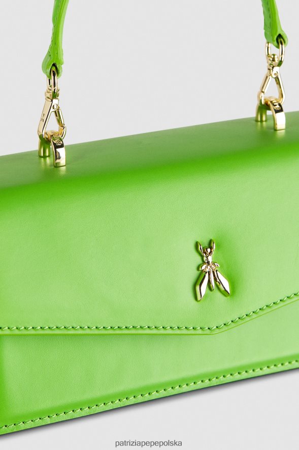 torby| Patrizia Pepe żywa zieleń kobiety latająca skóra bamby 866488738
