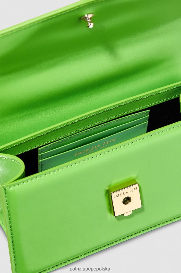 torby| Patrizia Pepe żywa zieleń kobiety latająca skóra bamby 866488738