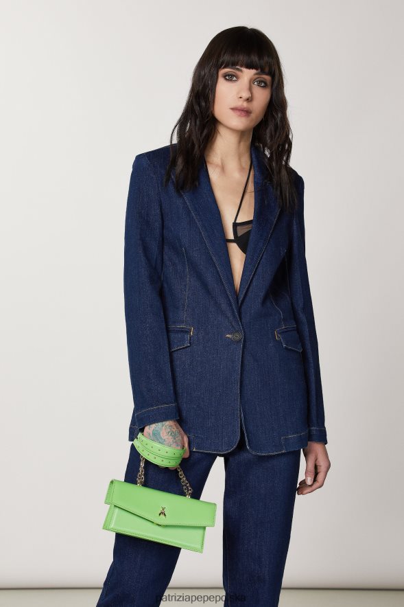 torby| Patrizia Pepe żywa zieleń kobiety latająca skóra bamby 866488738