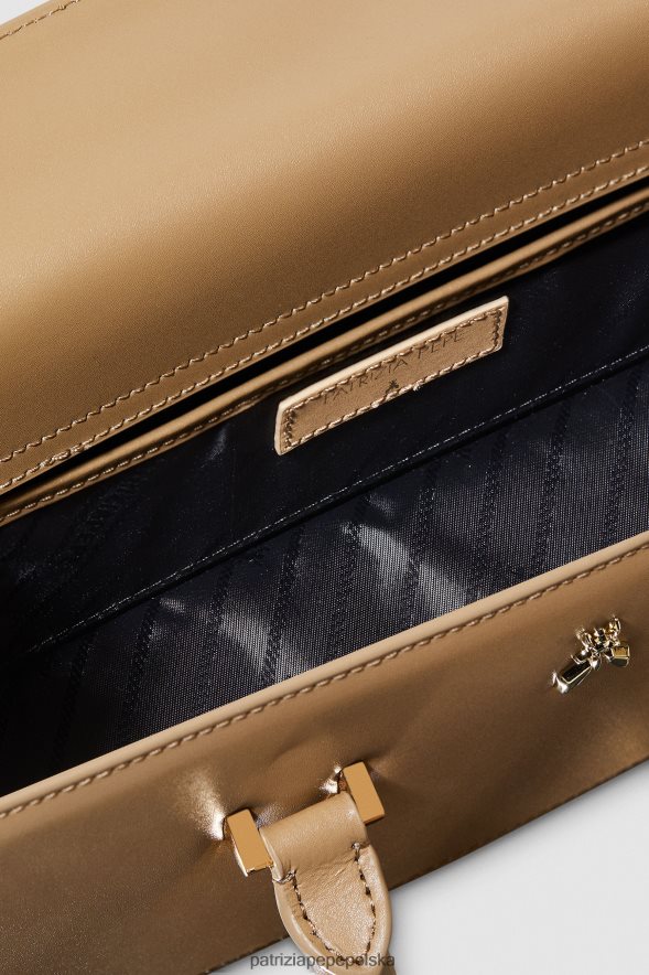 torby| Patrizia Pepe zimowy piasek kobiety skórzana mucha, bamby 866488759