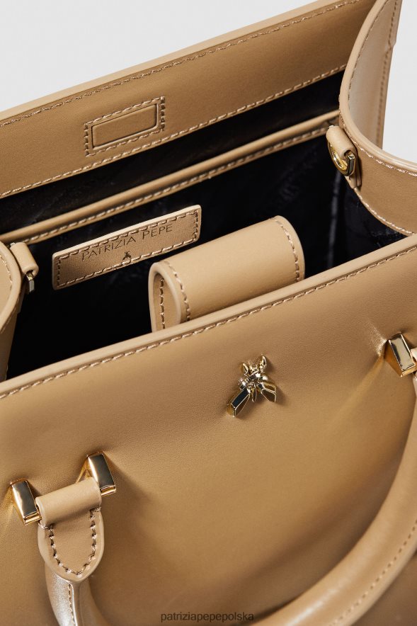 torby| Patrizia Pepe zimowy piasek kobiety torebka z paskiem na ramię 866488758