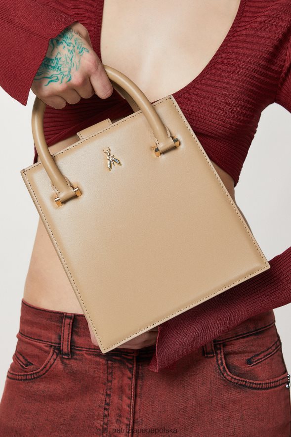 torby| Patrizia Pepe zimowy piasek kobiety torebka z paskiem na ramię 866488758