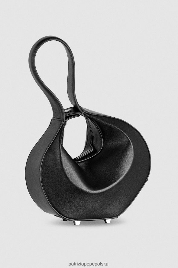 torby| Patrizia Pepe Nero kobiety mała torebka typu hobo na bransoletkę 866488765