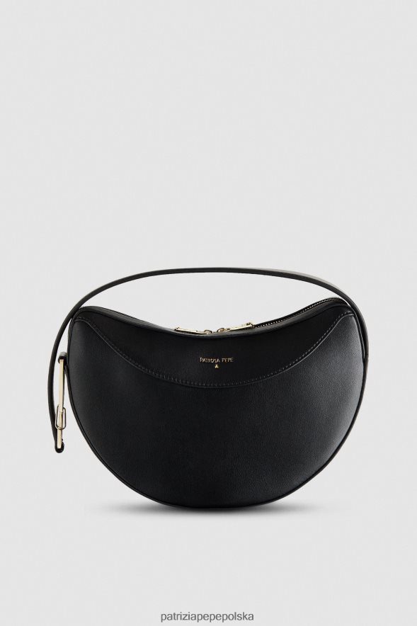 torby| Patrizia Pepe Nero kobiety torba typu hobo zapinana na zamek 866488792
