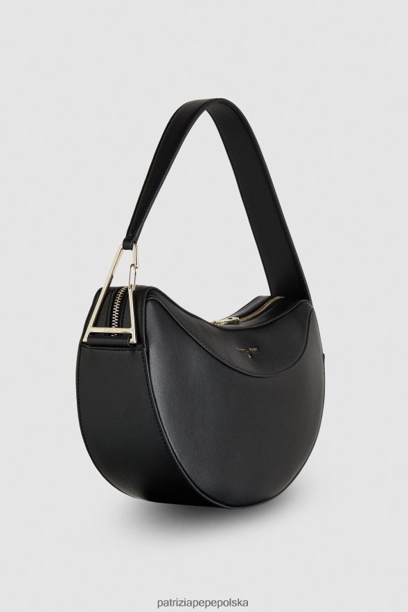 torby| Patrizia Pepe Nero kobiety torba typu hobo zapinana na zamek 866488792