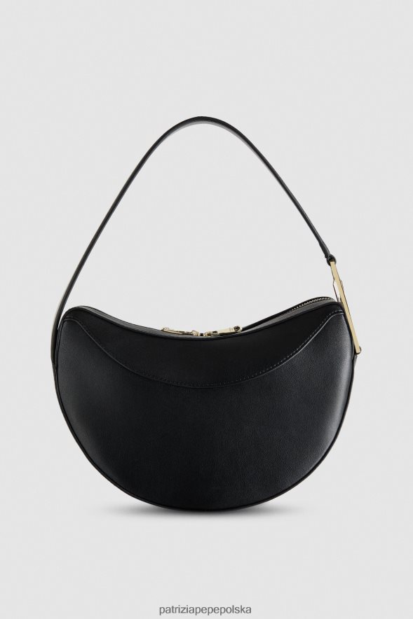 torby| Patrizia Pepe Nero kobiety torba typu hobo zapinana na zamek 866488792