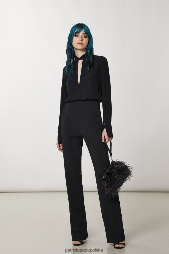 torby| Patrizia Pepe Nero kobiety torebka na ramię z piórami 866488788