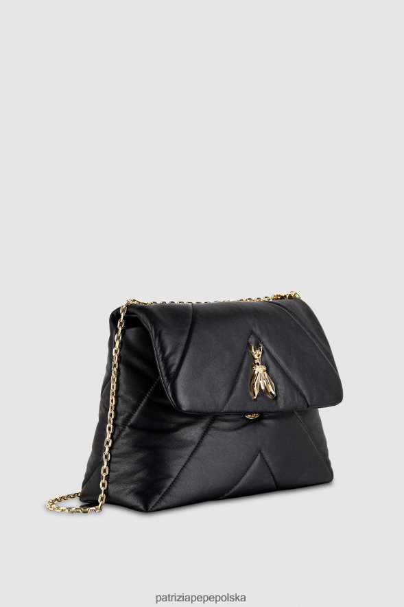 torby| Patrizia Pepe Nero kobiety wyściełana torba na ramię typu fly 866488796