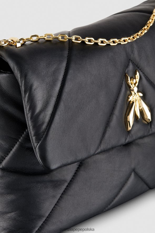 torby| Patrizia Pepe Nero kobiety wyściełana torba na ramię typu fly 866488796