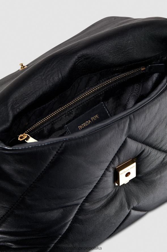 torby| Patrizia Pepe Nero kobiety wyściełana torba na ramię typu fly 866488796