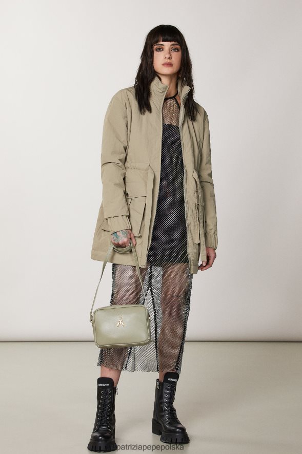 torby| Patrizia Pepe szałwia zielona kobiety Skórzana torba na ramię typu fly bag 866488824