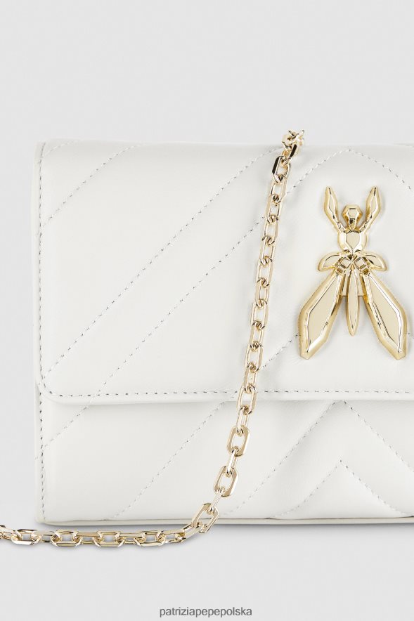 torby| Patrizia Pepe złamana biel kobiety elegancka torba muchowa 866488817