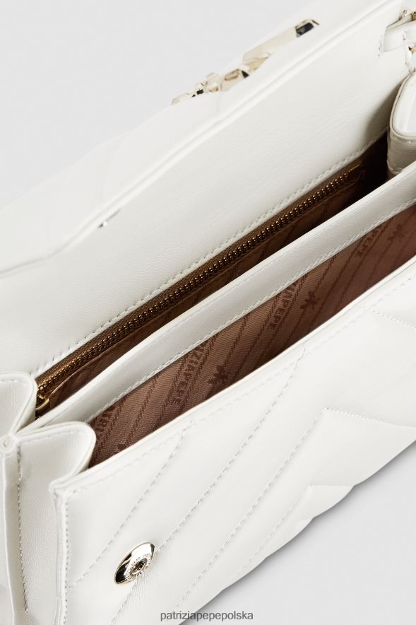 torby| Patrizia Pepe złamana biel kobiety elegancka torba muchowa 866488817
