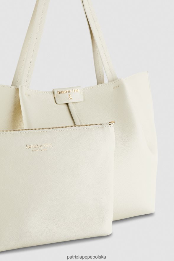 torby| Patrizia Pepe złamana biel kobiety Średnia torebka Pepe City 866488802