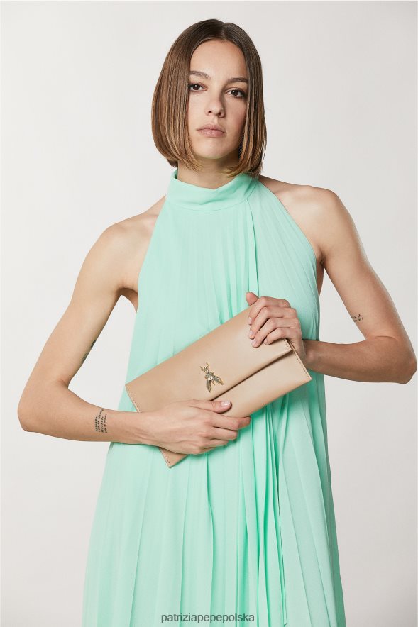 torby| Patrizia Pepe zimowy piasek kobiety torebka sprzęgłowa 866488791