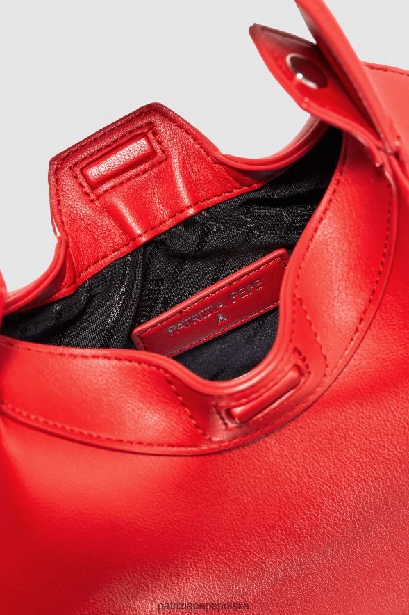 torby| Patrizia Pepe czerwona szminka kobiety mała torebka typu hobo na bransoletkę 866488769