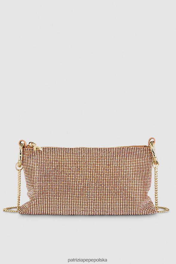 torby| Patrizia Pepe kryształ szampana kobiety Maksymalny łańcuszek z kryształkami 866488818