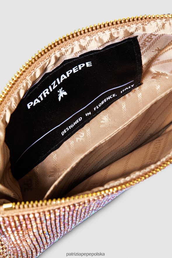 torby| Patrizia Pepe kryształ szampana kobiety Maksymalny łańcuszek z kryształkami 866488818